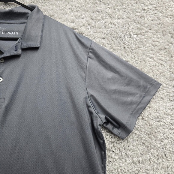 Mizzen+Main Mens Performance Polo Shirt XL Gray Short Sleeve Golf Stretch - Picture 4 of 11